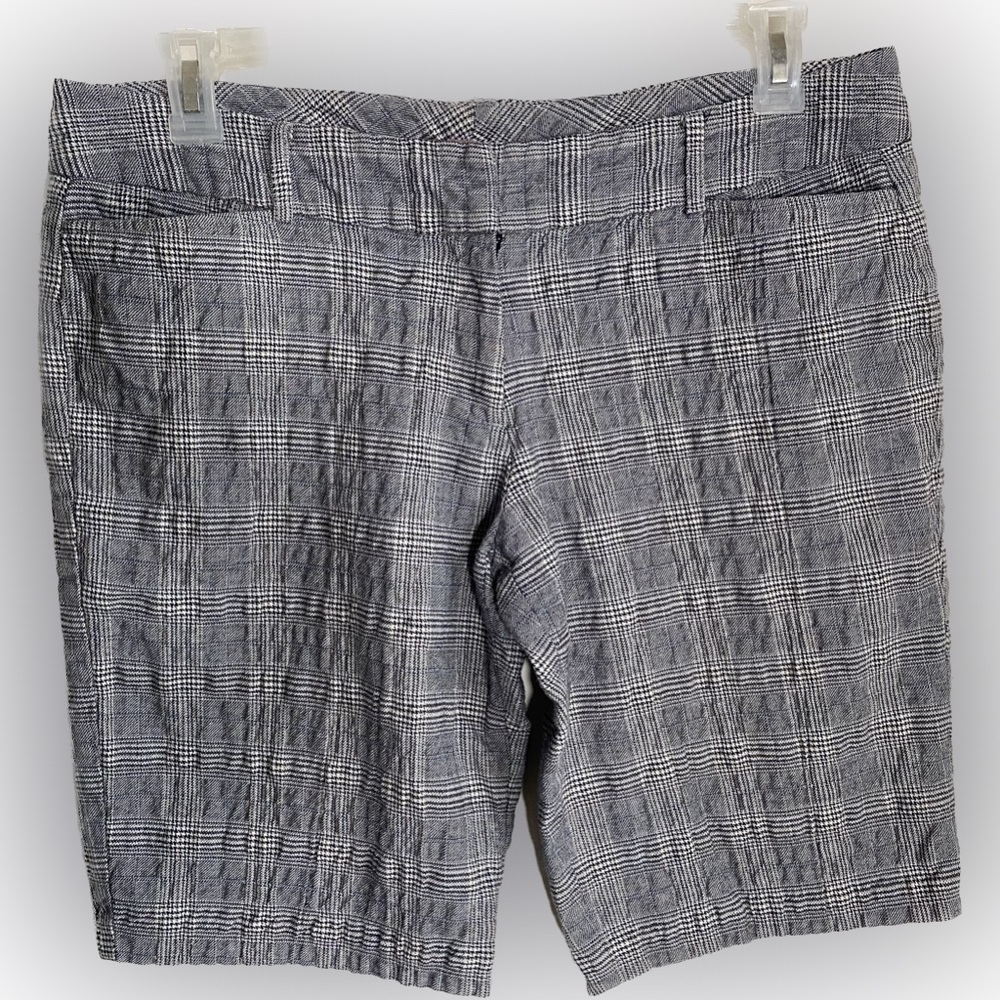 Retro Y2K No Boundaries stretch gray white plaid Bermuda shorts juniors 15